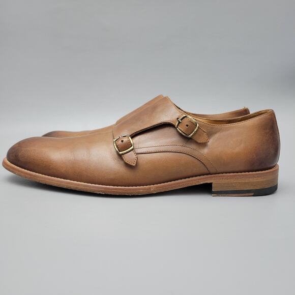 Joseph Abboud Collection Brown Leather Monk Strap Shoes Men's Size 11 - Picture 3 of 11